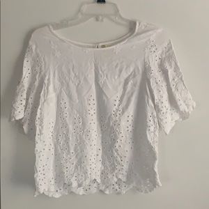 Super cute white flowy top